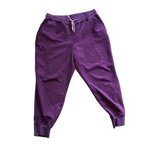Jaanuu Scrub Pants Womens XLP Joggers Nurse Hospital Stretchy Purple